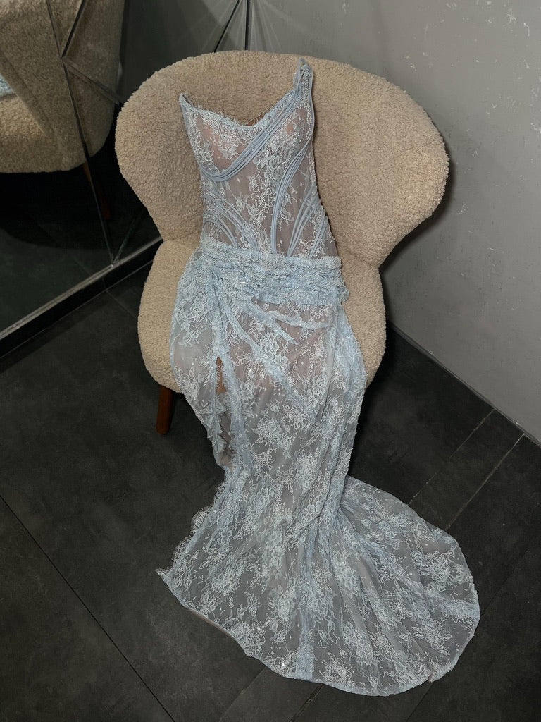 Sophie Baby Blue Lace gown by THH