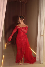Roman Lace Gown Red by THH