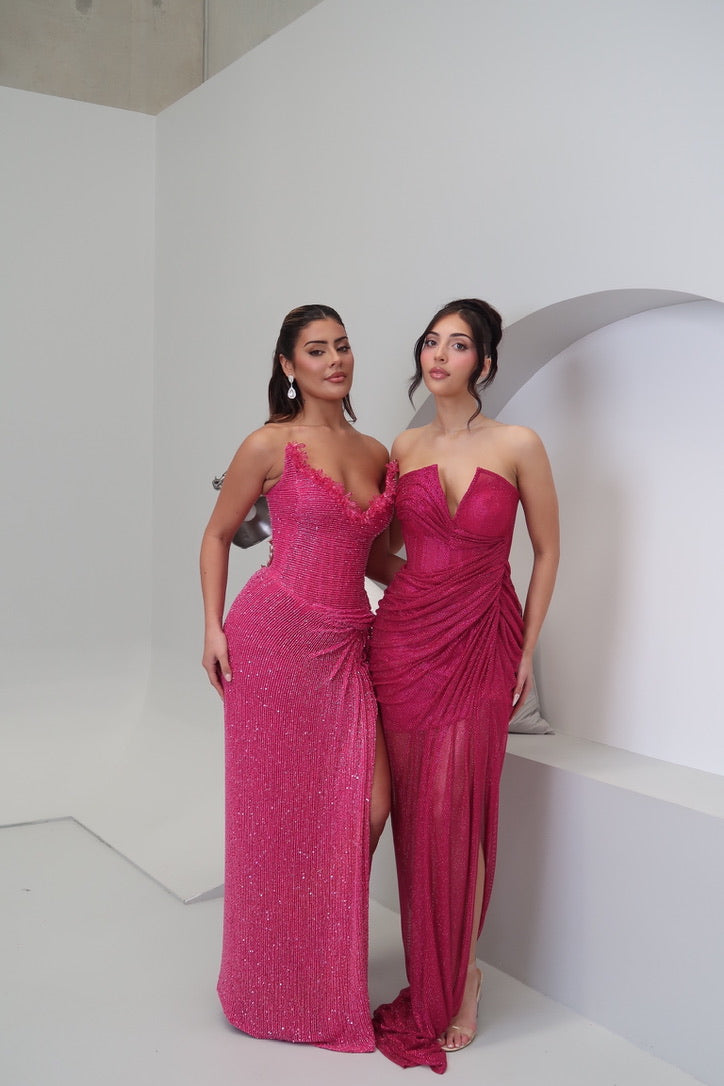 Elari V neck gown
