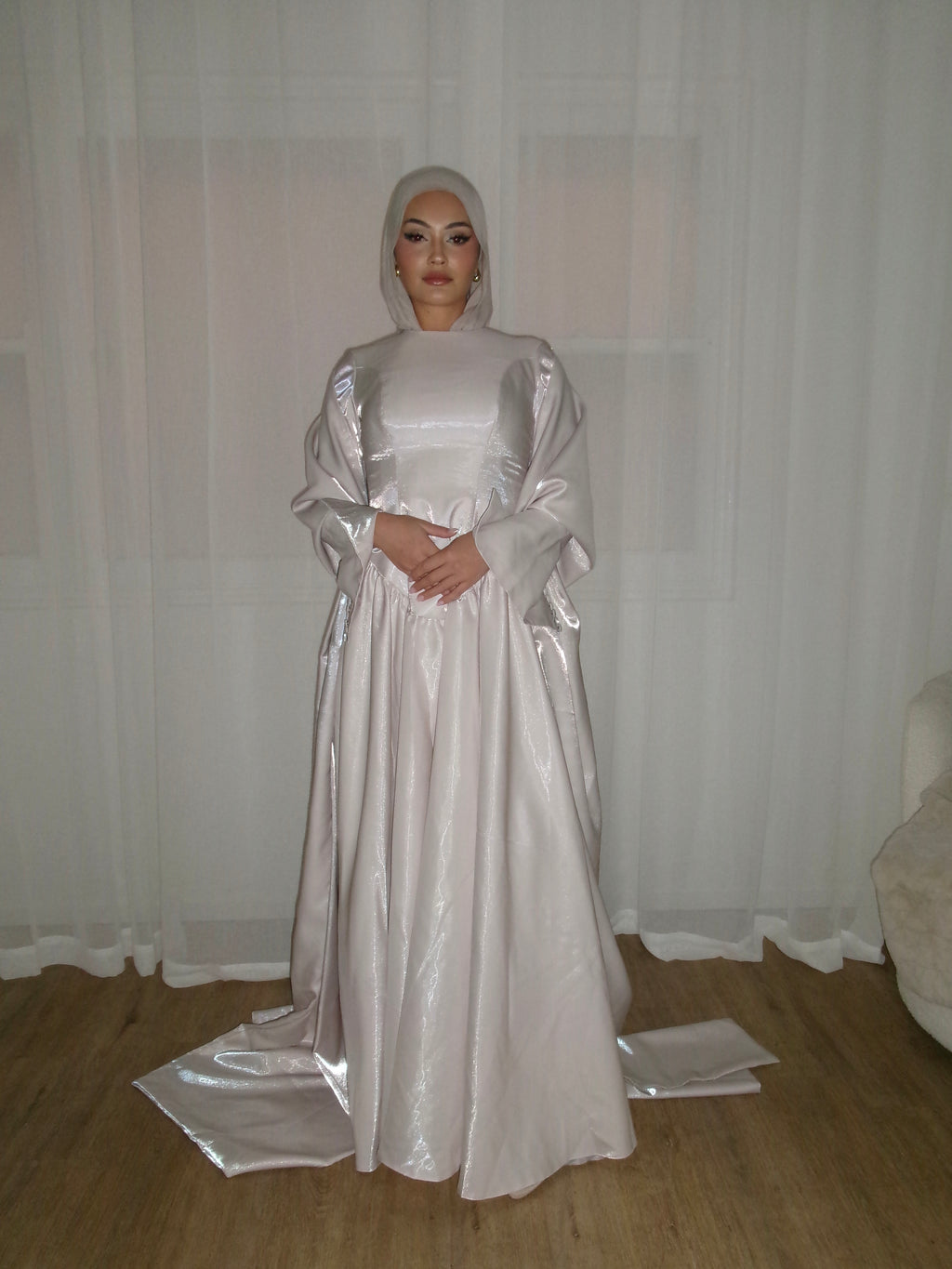 Zafira Gown in Soft Pink by THH