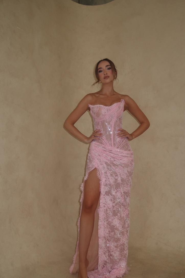 Sophie Pink Lace gown