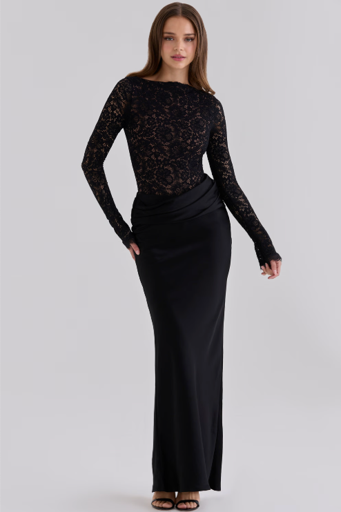 Yasmeen Lace Maxi House of CB Black